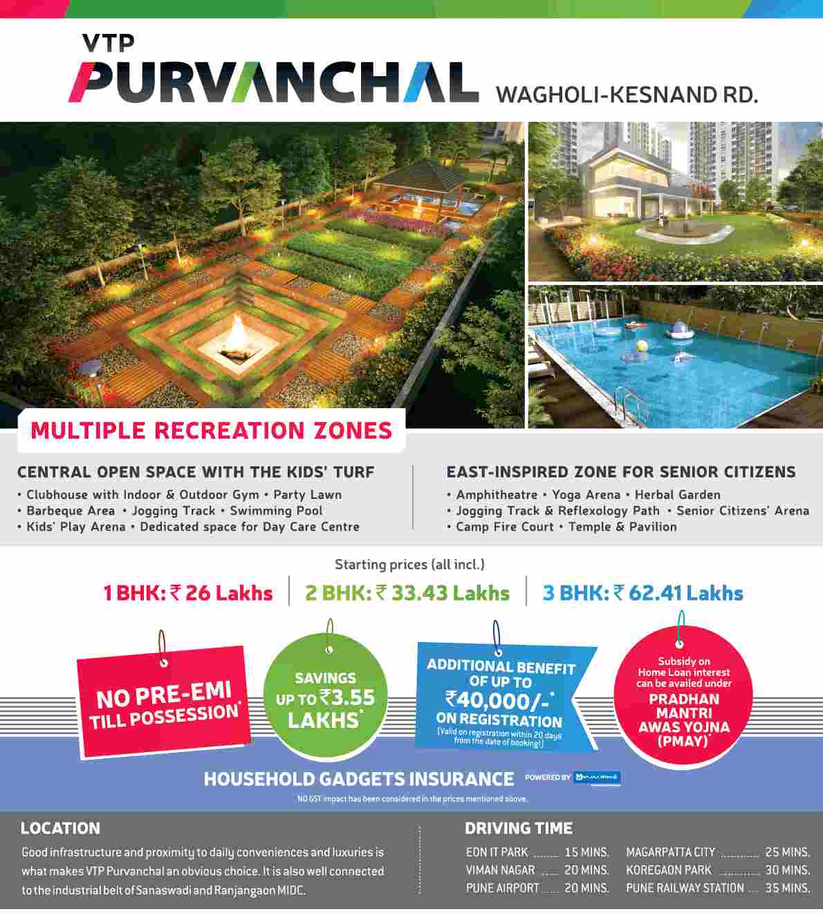 Experience good infrastructure & proximity to daily conveniences & luxuries by residing at VTP Purvanchal in Pune